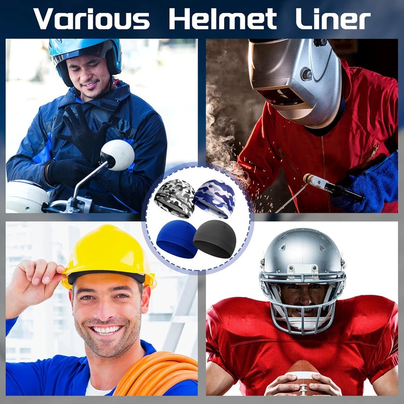 Tarpop 10 Pcs Men Skull Caps Cooling Welding Hard Helmet Liner Cycling Skull Caps Wicking Beanie Do Rag Head Wrap for Men - Image 4